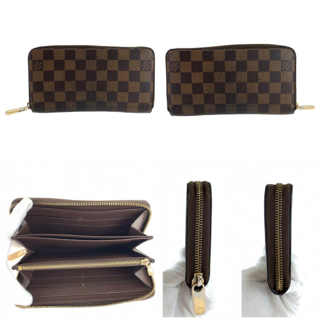 LOUIS VUITTON ルイヴィトン ダミエ エベヌ ジッピーウォレット  ブラウン 茶 ゴールド金具 ダミエキャンバス N60015 長財布 ラウンドファスナー ラウンドジップ レディース 402746