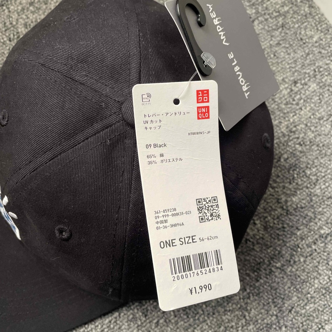 UNIQLO ユニクロ キャップ UVカット メッセージ トレバー・アンドリュー ブラックの通販 by mm ザ・メッセージ UVカットキャップ トレバー・アンドリュー ユニクロ キャップ