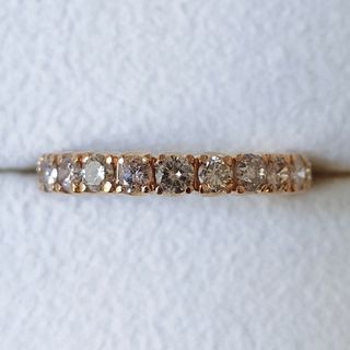 ブラウンダイヤモンド エタニティ リング K18YG 1.00ct 2.1g(リング(指輪))