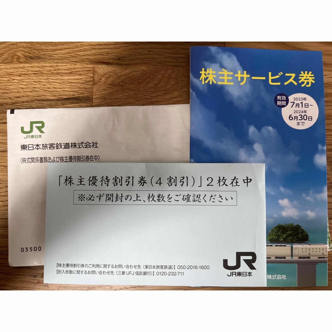 JR東日本株主優待券　2枚　優待サービス券1枚 | フリマアプリ ラクマ