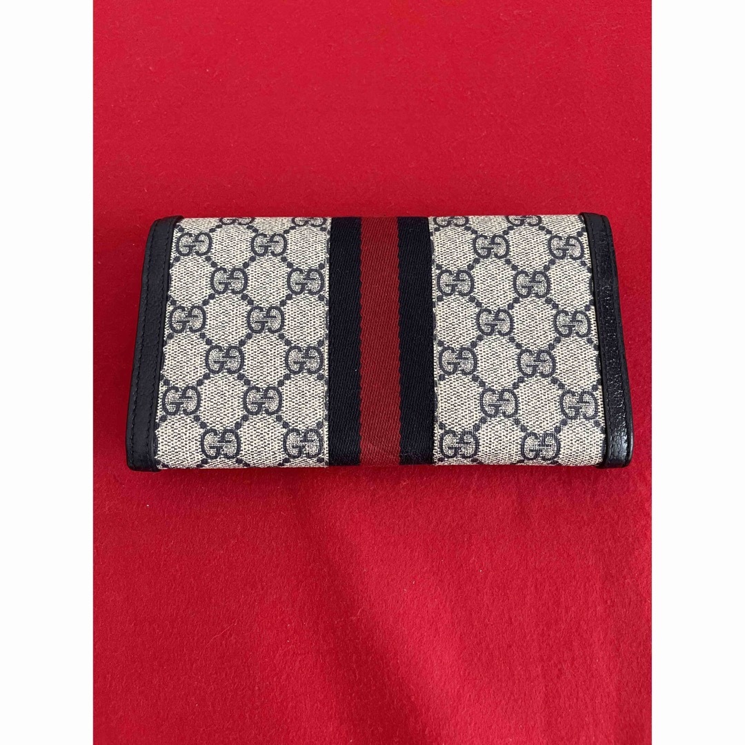 GUCCI グッチ シェリーライン オフィディア ネイビー 長財布