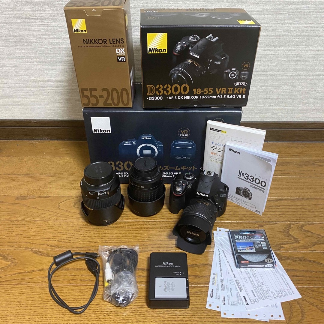 ニコン❤️送料込❤️Nikon D3300 ダブルズームキット BLACK