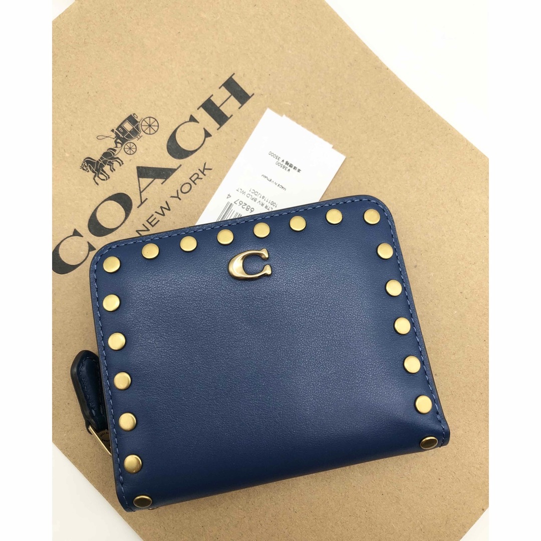 【COACH☆新品】ビルフォールド ウォレット・リベット！ブルー！新作！ | フリマアプリ ラクマ