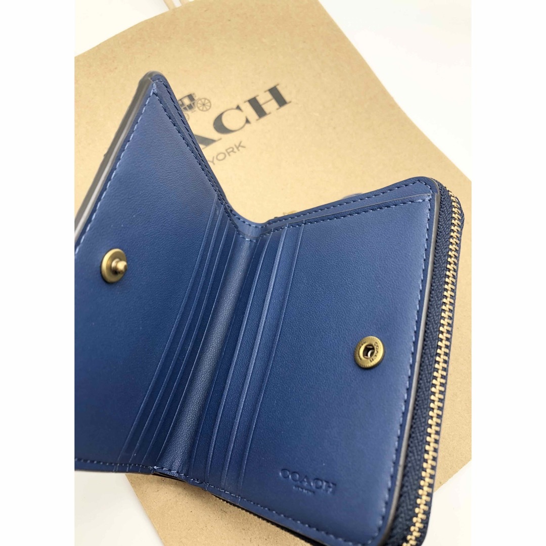 【COACH☆新品】ビルフォールド ウォレット・リベット！ブルー！新作！