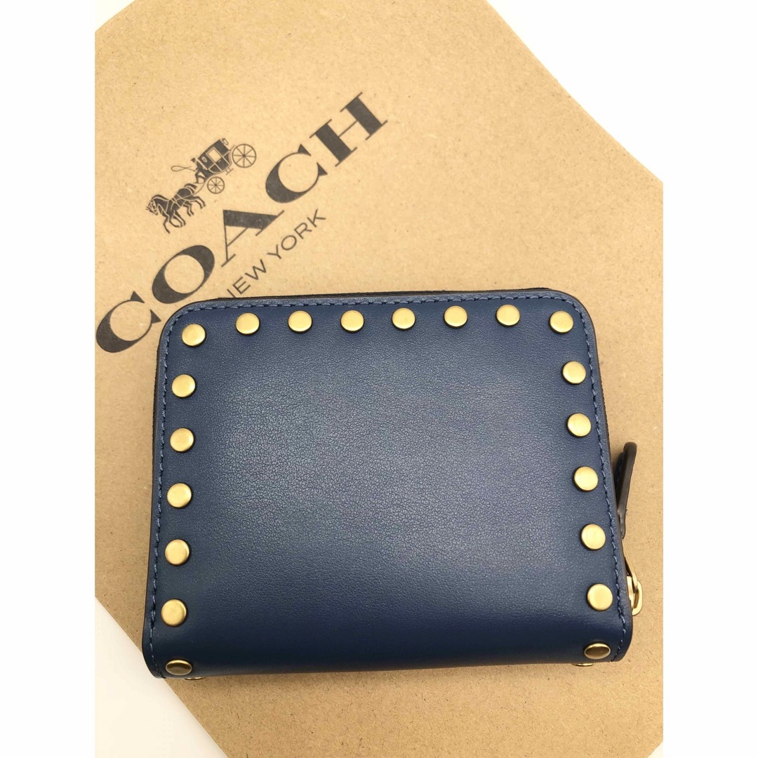 COACH - 【COACH☆新品】ビルフォールド ウォレット・リベット！ブルー ...