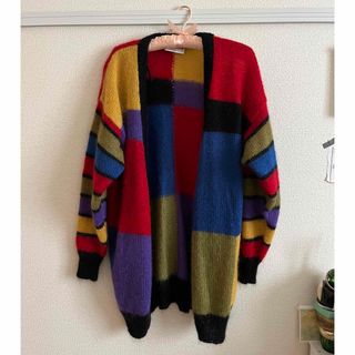 ロキエ(Lochie)のvintage✨ colorful knit cardigan itimi(カーディガン)