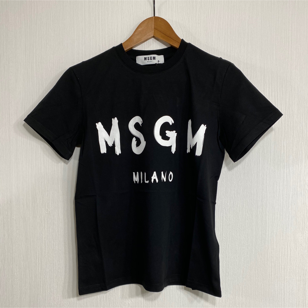 新品　MSGM ボックスロゴTシャツ　XS ブラック　黒　半袖　人気　ギフト