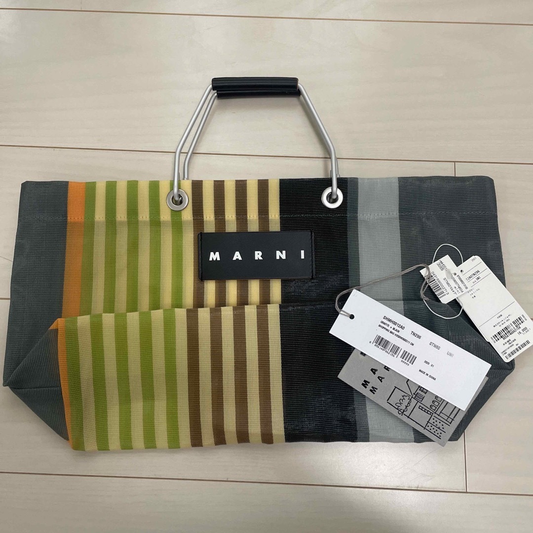 新品 ＊ Marni マルニストライプ バッグ ミニ マルチグレー