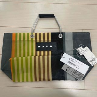 MARNI MARKET ストライプバッグ ミニ  マルチグレー