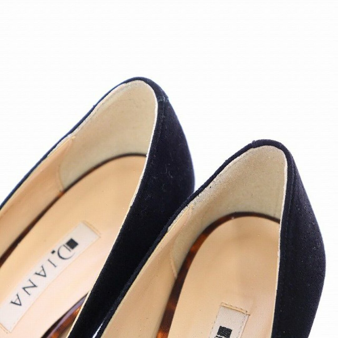 DIANA(ダイアナ)のダイアナ パンプス ポインテッドトゥ ヒール リボン スエード 22.5cm 黒 レディースの靴/シューズ(ハイヒール/パンプス)の商品写真