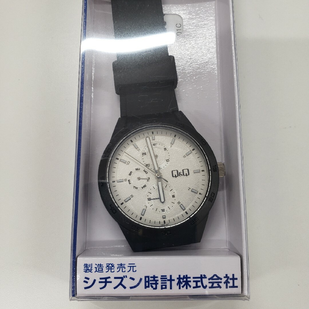 CITIZEN(シチズン)のシチズン ブラック VS54-007 BK/WH 10気圧防水 Q&Q 腕時計 メンズの時計(腕時計(アナログ))の商品写真