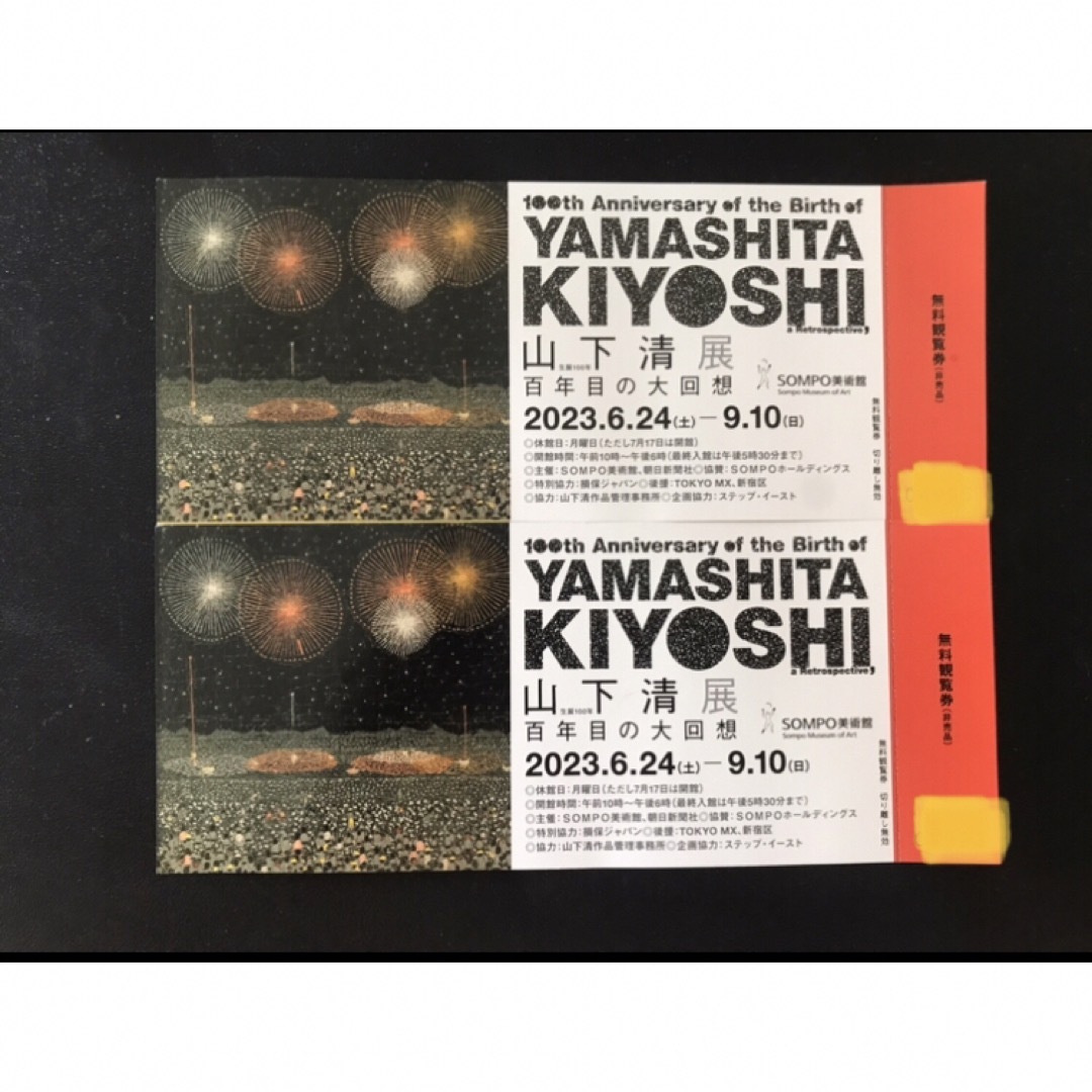 山下清展　6月24日〜9月10日　2枚セット チケットの施設利用券(美術館/博物館)の商品写真