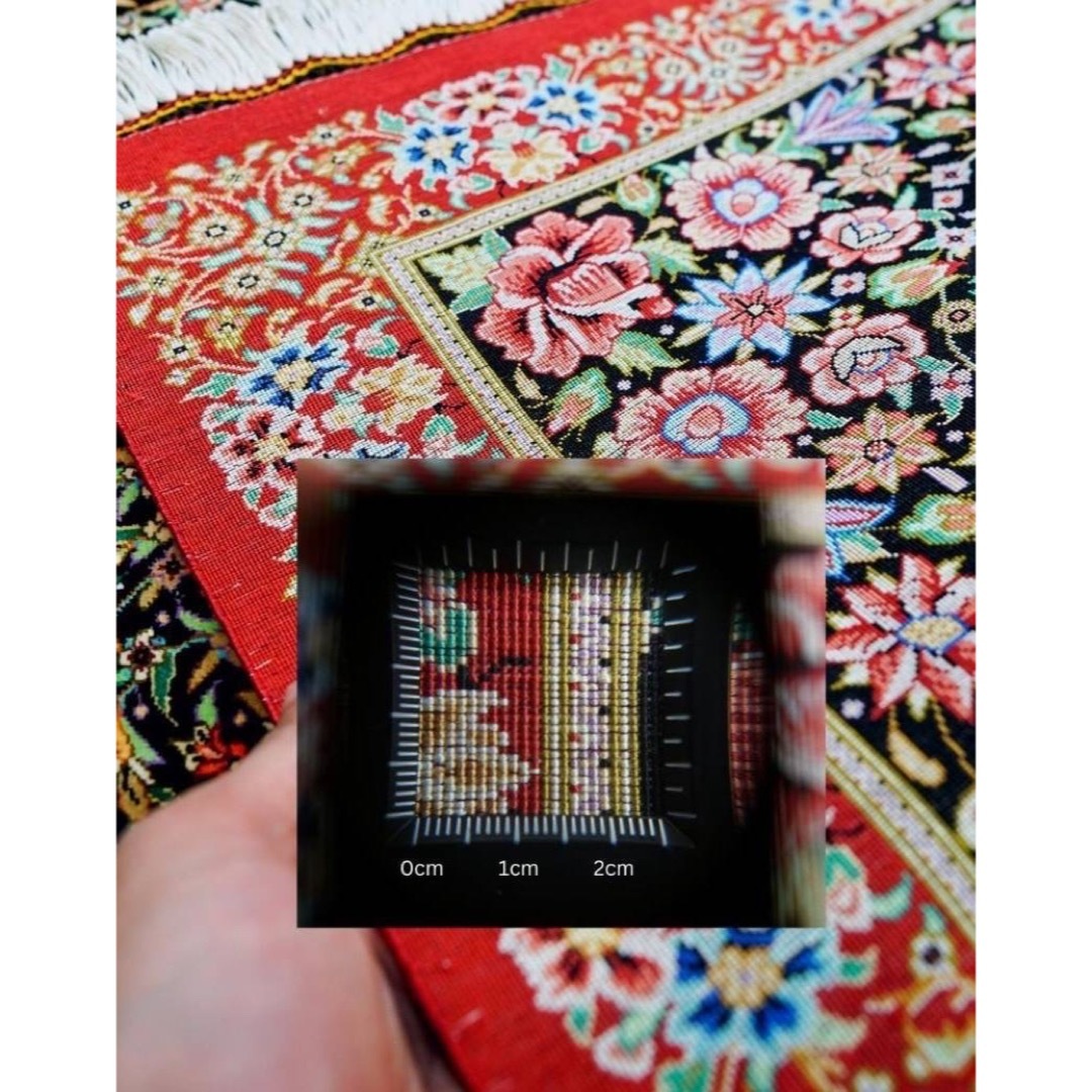 86×61cm 最高級 手織り 証明書付 ペルシャ絨毯 クム産 シルク100%の通販 by マッスル's shop｜ラクマ