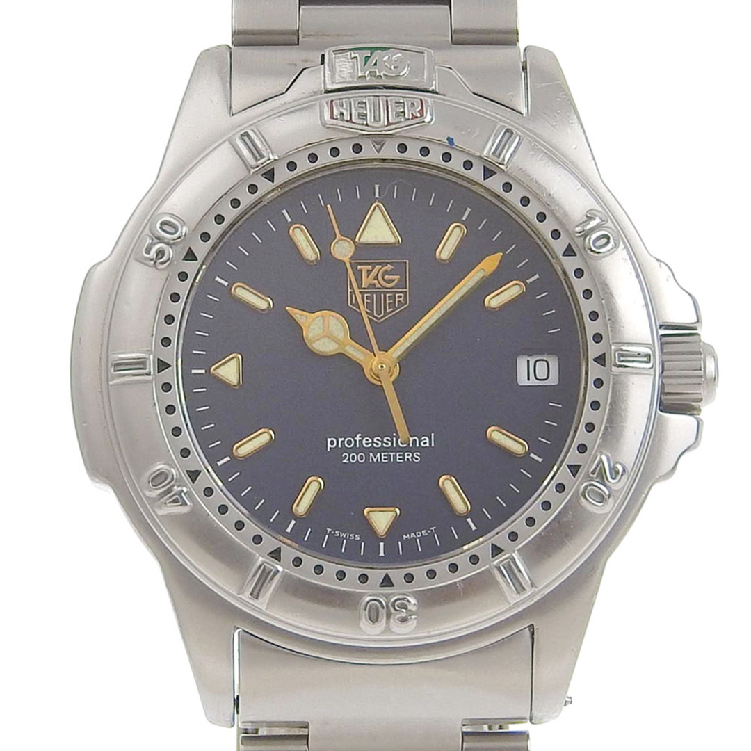 【TAG HEUER】タグホイヤー プロフェッショナル 4000シリーズ WF1113 ステンレススチール シルバー クオーツ アナログ表示 メンズ 黒文字盤 腕時計