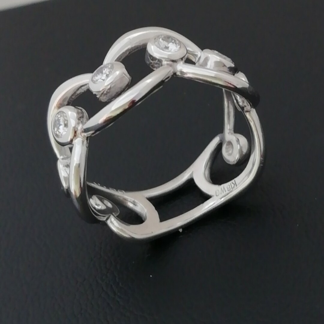 K18WG✨ダイヤ0.50ct✨綺麗なダイヤを包むデザイン✨リング✨素敵です！ レディースのアクセサリー(リング(指輪))の商品写真