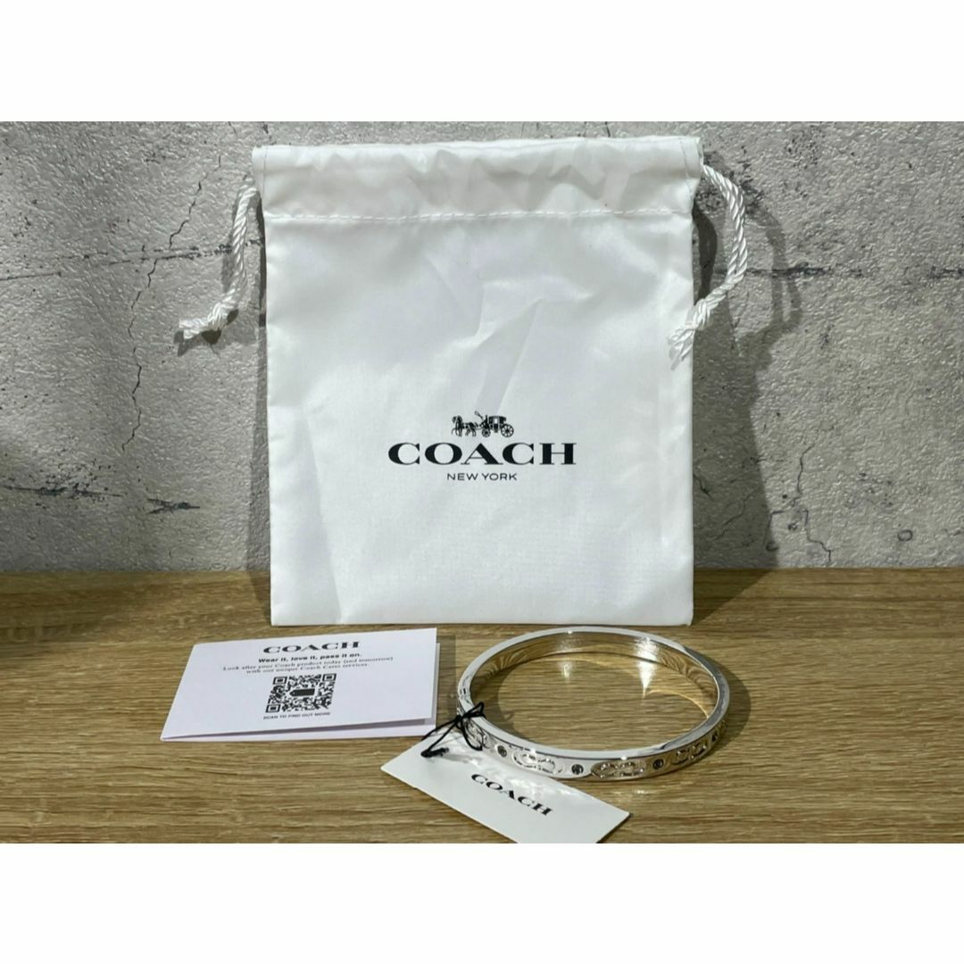 COACH コーチ バングル ブレスレット バングル シルバー✖️黒【正規品】