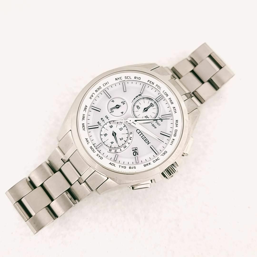 ☆【美品稼働品】シチズン citizen アテッサ 白文字盤 クロノグラフ