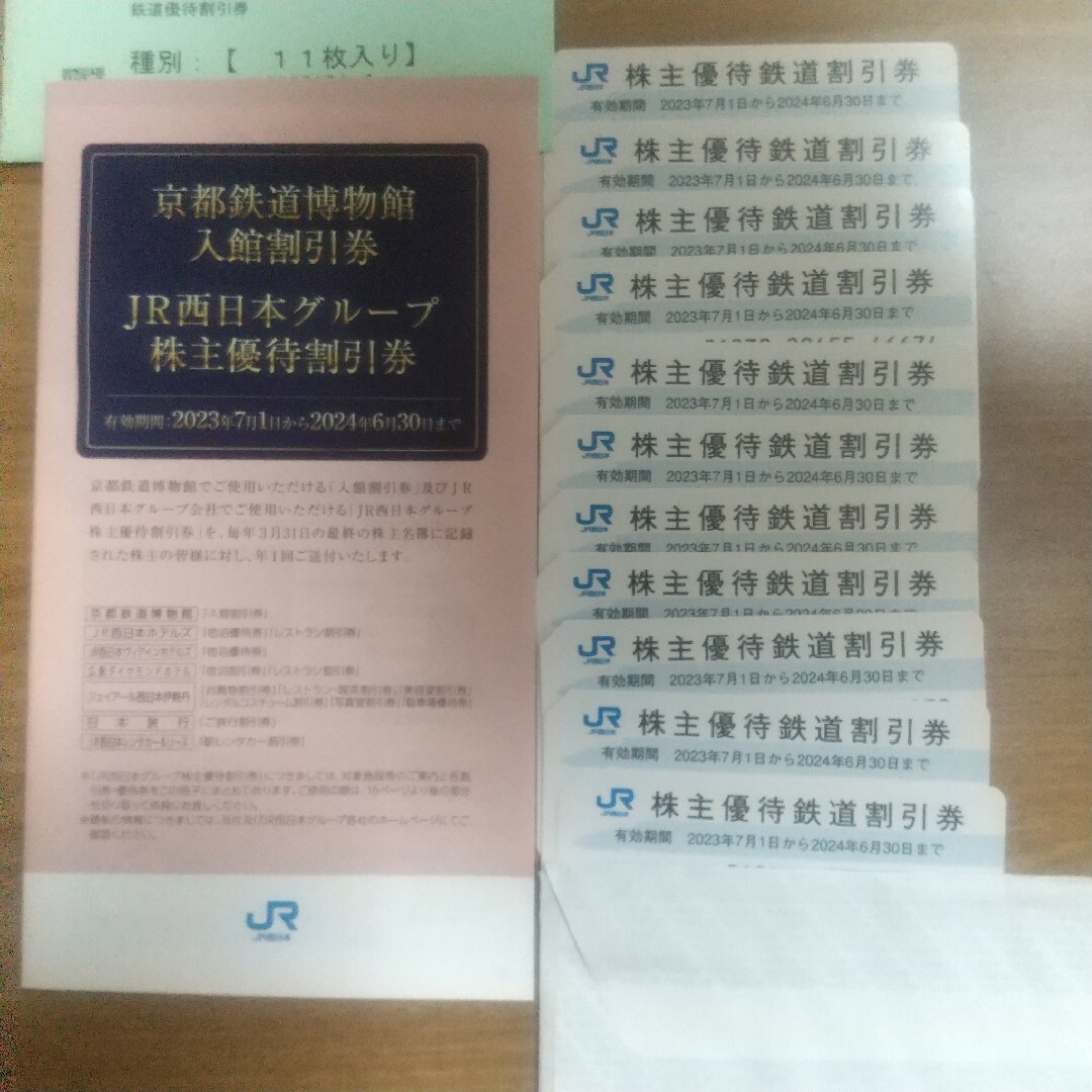 JR西日本 株主優待鉄道割引券 11枚