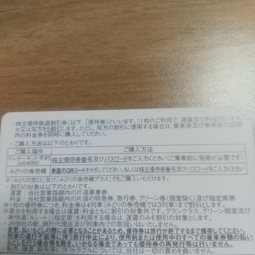 JR西日本 株主優待鉄道割引券 11枚