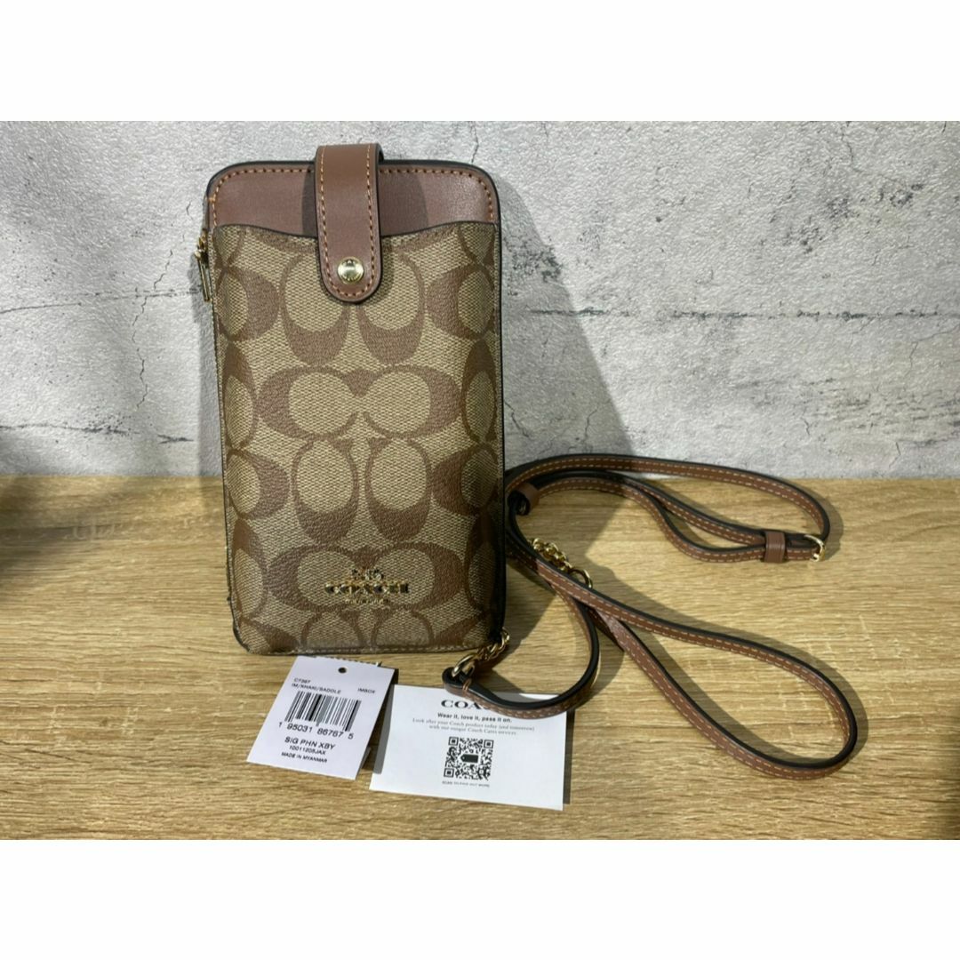 COACH スマホショルダー 大人気！！ フォーン クロスボディ ブラック新品