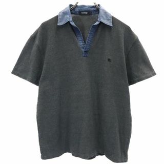 バーバリーブラックレーベル(BURBERRY BLACK LABEL)のバーバリーブラックレーベル 襟付き 半袖 Tシャツ 3 ダークグレー×紺 BURBERRY BLACK LABEL 三陽商会 カットソー メンズ 【中古】  【230627】(Tシャツ/カットソー(半袖/袖なし))