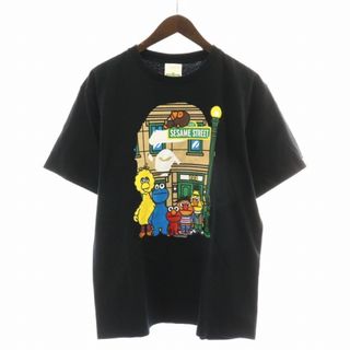 アベイシングエイプ(A BATHING APE)のA BATHING APE SESAME STREET Tシャツ L 黒(Tシャツ/カットソー(半袖/袖なし))