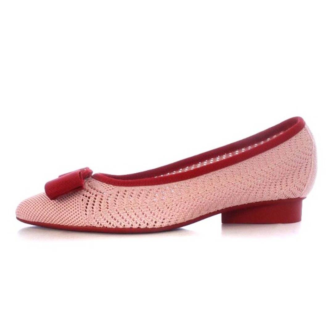 Salvatore Ferragamo(サルヴァトーレフェラガモ)のサルヴァトーレフェラガモ VIVA KNIT パンプス 6.5C ピンク 赤 レディースの靴/シューズ(ハイヒール/パンプス)の商品写真