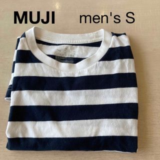 ムジルシリョウヒン(MUJI (無印良品))のMUJI 無印　太ボーダーメンズ半袖Tシャツ　メンズS(Tシャツ/カットソー(半袖/袖なし))