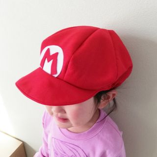 マリオ帽子【こどもSサイズ】ハンドメイド USJ コスプレ お揃いコーデ ...