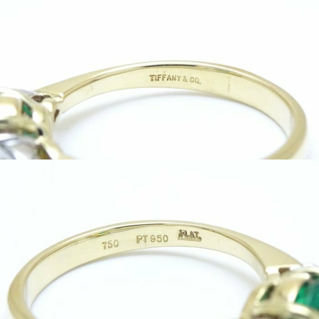 Tiffany & Co.(ティファニー)のティファニー TIFFANY&Co. リング 指輪 エメラルド0.63ct ダイヤモンド0.29ct 8.5号 K18YG イエローゴールド × Pt950プラチナ  / 199891【中古】【BJ】 レディースのアクセサリー(リング(指輪))の商品写真