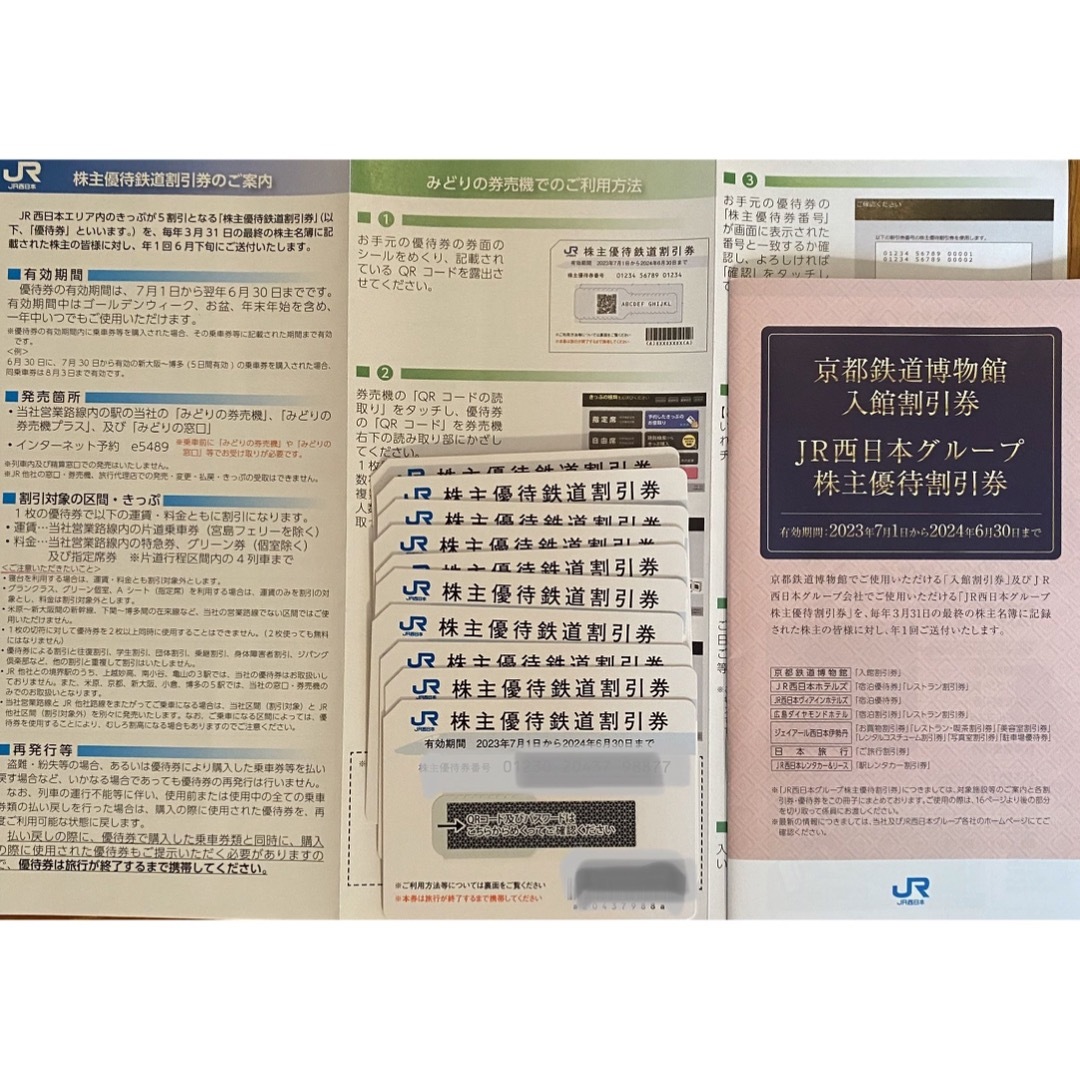 JR西日本 株主優待 鉄道割引券 1枚 2024年6月1日まで