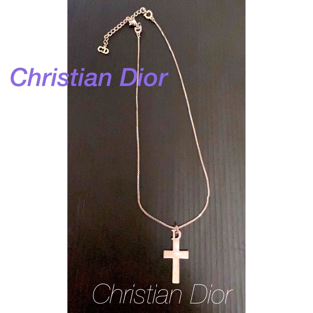 Christian Dior  十字架ネックレス シルバー