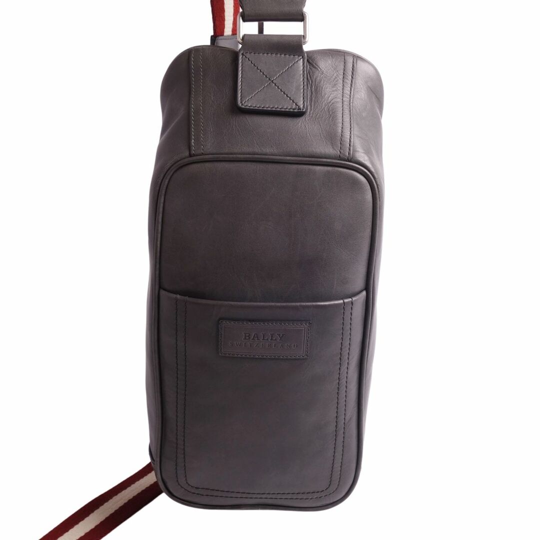 美品 BALLY バリー レザー ボディバッグ ショルダー グレー-