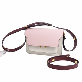 マルニ(Marni)の未使用 マルニ MARNI バッグ ショルダーバッグ TRUNK BAG トランクバッグ マルチポケット カーフレザー カバン 鞄 レディース ホワイト/ピンク/ボルドー(ショルダーバッグ)