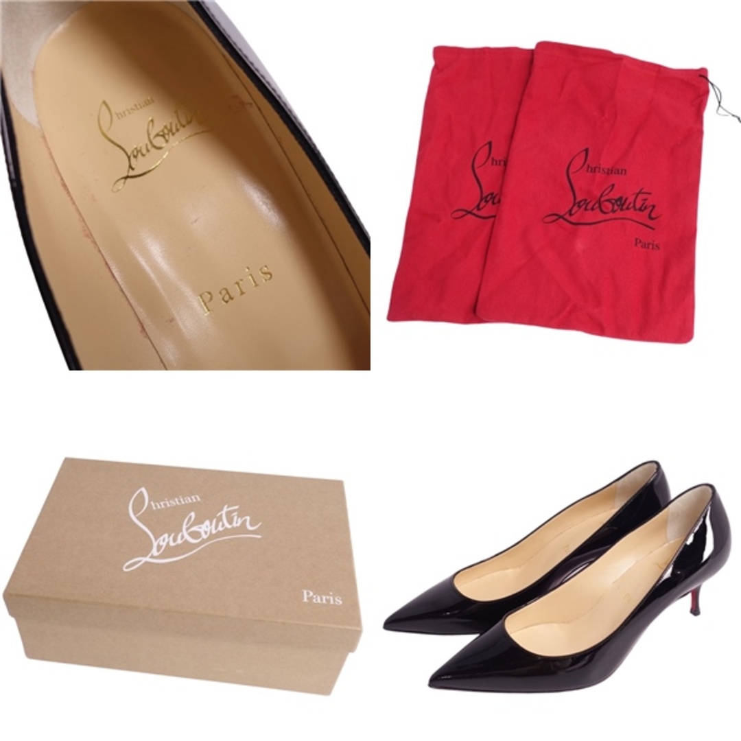 未使用 クリスチャンルブタン Christian Louboutin パンプス ポインテッドトゥ パテントレザー ヒール シューズ 靴 レディース  38(25cm相当) ブラック