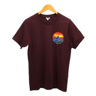 ケンゾー(KENZO)のケンゾー Tシャツ クールネック プリント ワンポイント 半袖 S ワインレッド(Tシャツ/カットソー(半袖/袖なし))