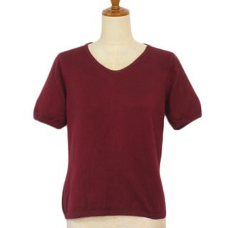 タルボット(TALBOTS)のタルボット TALBOTS カットソー ニット Vネック 半袖 P ボルドー(カットソー(半袖/袖なし))