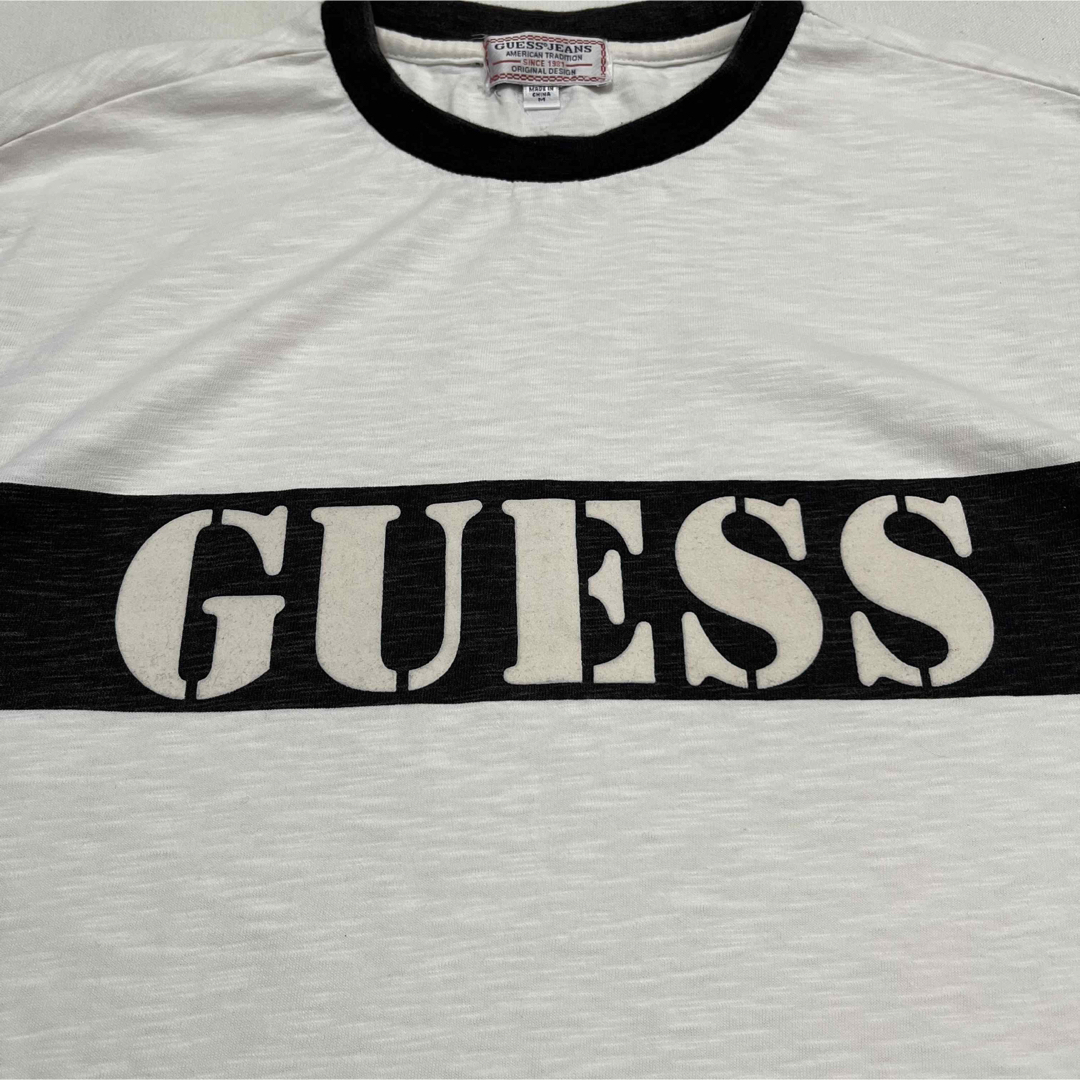 【GUESS JEANS】ゲスジーンズ S/S リンガーTee センターロゴ