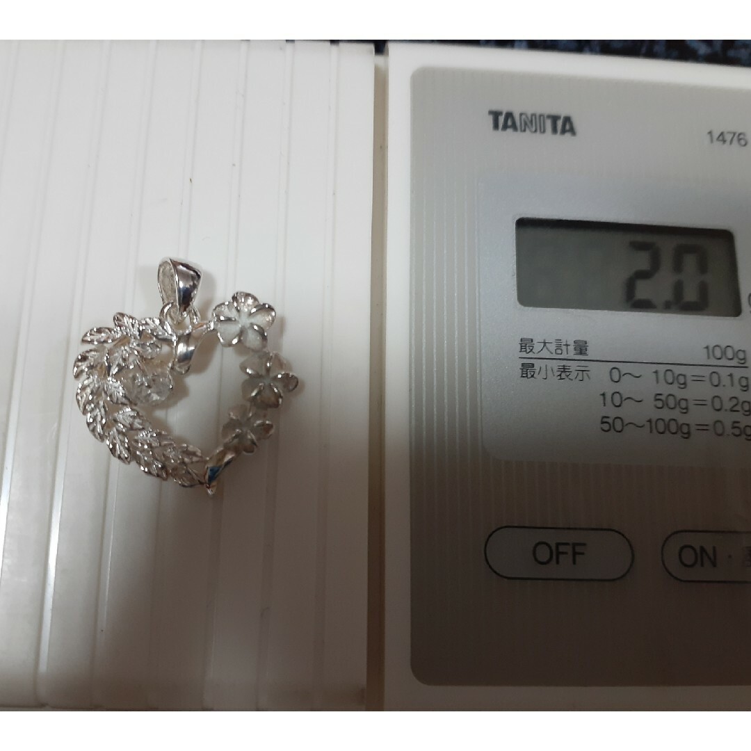 プルメリアハートペンダント　ハワイアンジュエリー　silver925 レディースのアクセサリー(ネックレス)の商品写真