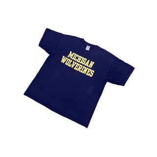 ギルタン(GILDAN)の00s ミシガン　カレッジロゴ　2段プリント　tシャツ GILDAN サイズXL(Tシャツ/カットソー(半袖/袖なし))