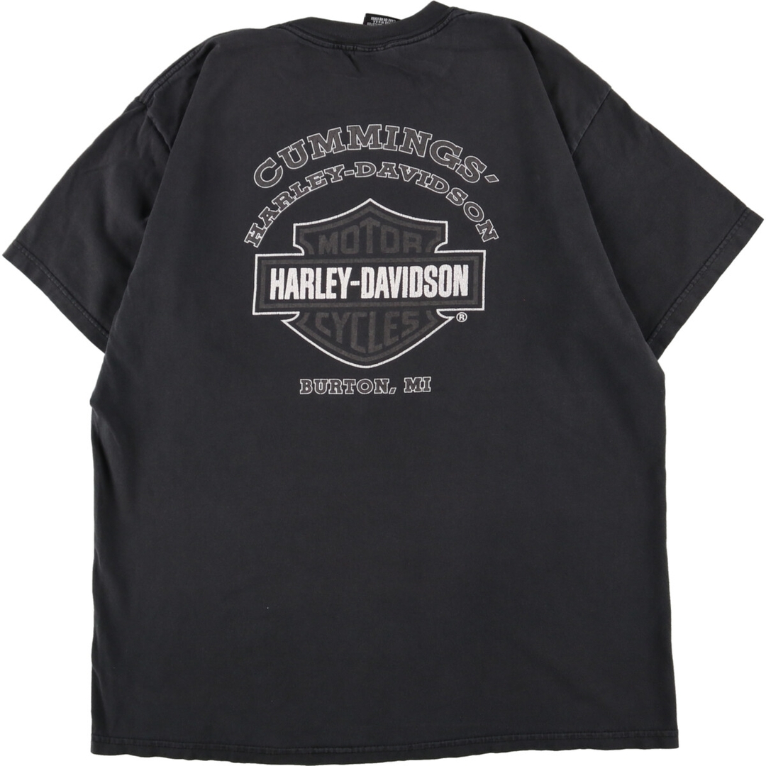 Harley Davidson(ハーレーダビッドソン)の古着 ハーレーダビッドソン Harley-Davidson 両面プリント モーターサイクル バイクTシャツ USA製 メンズXL /eaa348960 メンズのトップス(Tシャツ/カットソー(半袖/袖なし))の商品写真