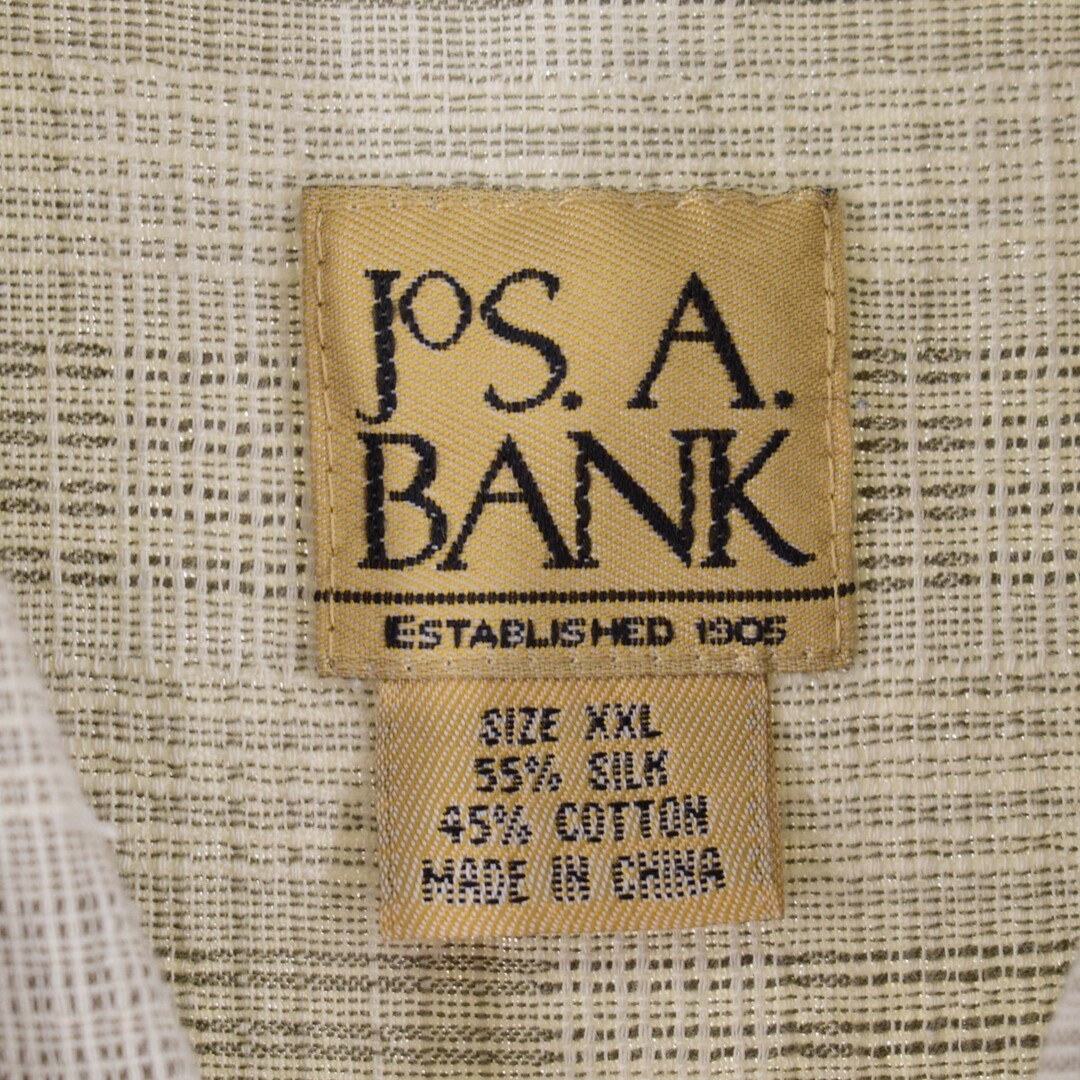 JOS.A.BANK 総柄 半袖 シルクシャツ メンズXXL /eaa348490