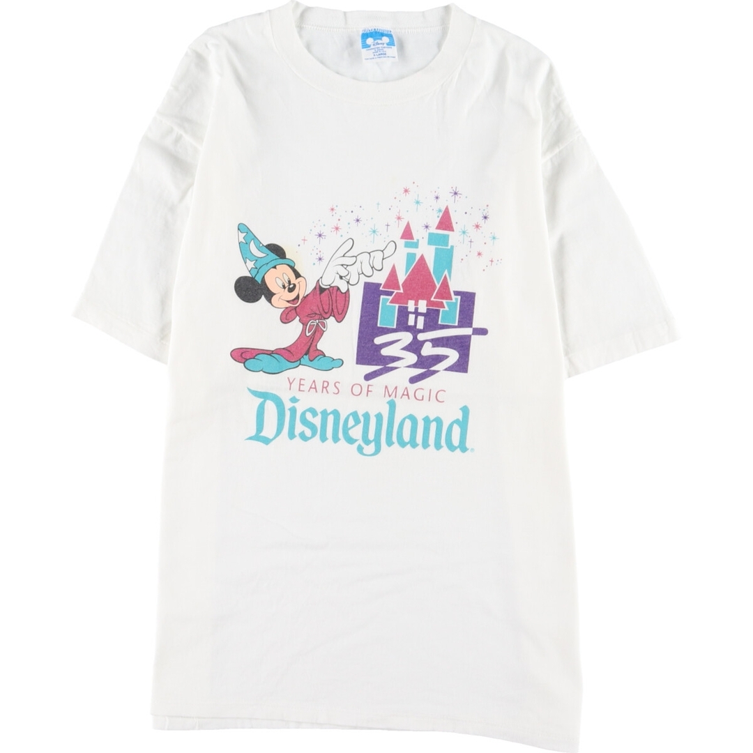 90年代 ディズニーランド DISNEYLAND 35TH YEARS OF MAGIC イヤーズオブマジック MICKEY MOUSE ミッキーマウス キャラクタープリントTシャツ USA製 メンズXL ヴィンテージ /eaa34663652cm肩幅