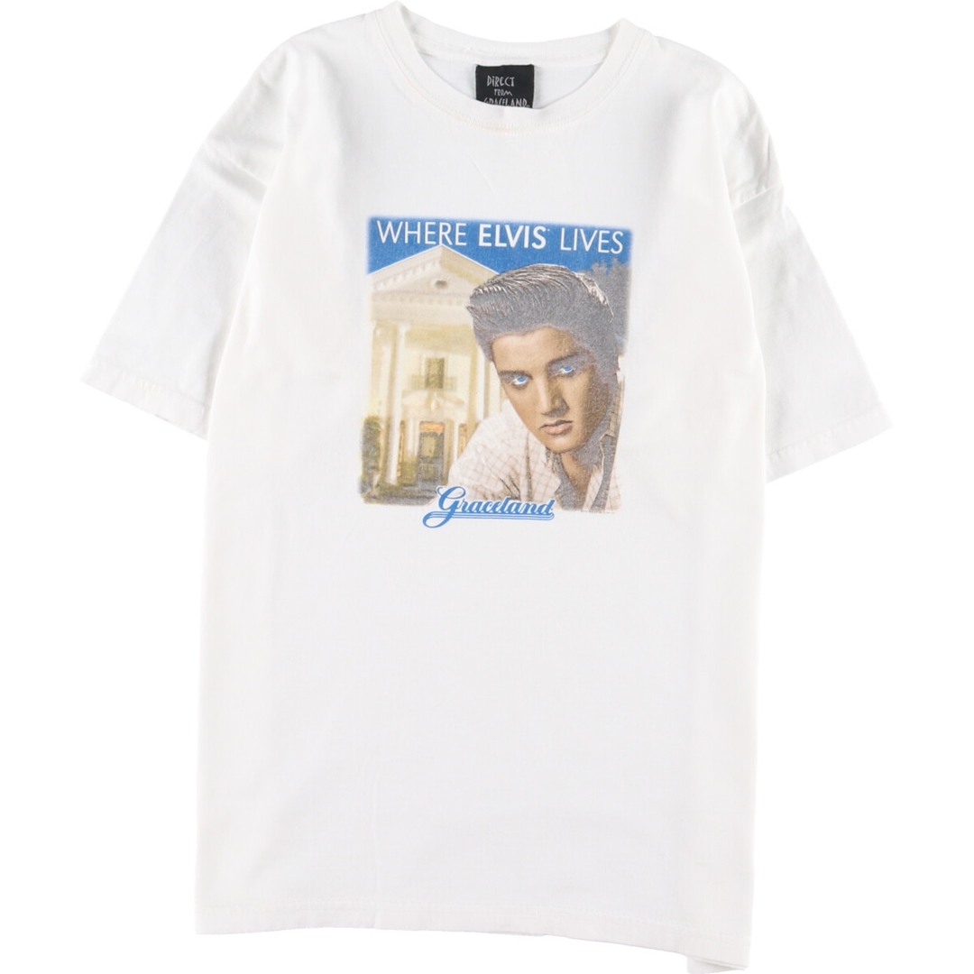 XL着丈DIRECT FROM GRACELAND ELVIS PRESLEY エルヴィスプレスリー バンドTシャツ バンT メンズM /eaa346629