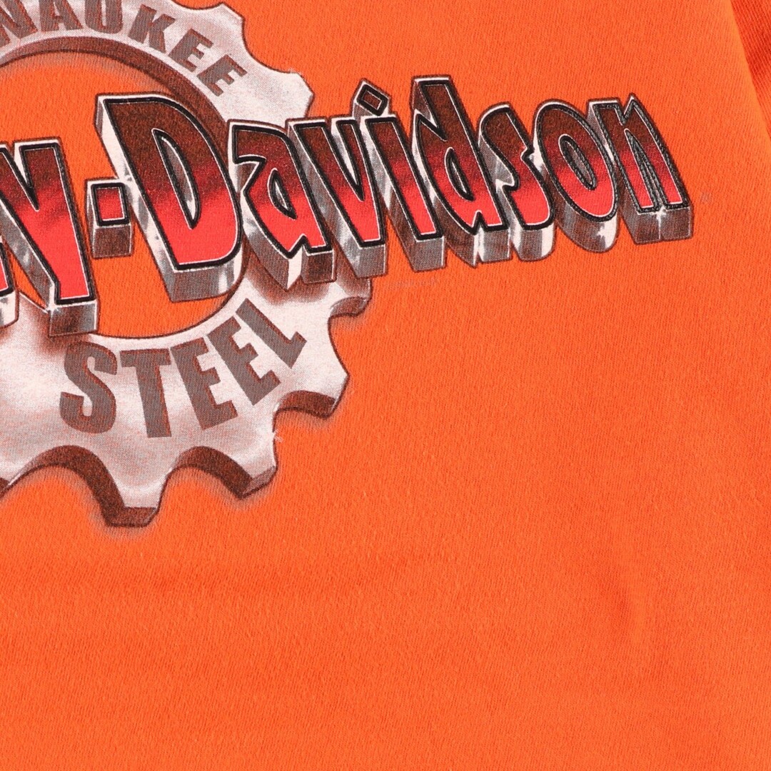 Harley Davidson(ハーレーダビッドソン)の古着 ハーレーダビッドソン Harley-Davidson 両面プリント モーターサイクル バイクTシャツ USA製 メンズM /eaa348962 メンズのトップス(Tシャツ/カットソー(半袖/袖なし))の商品写真