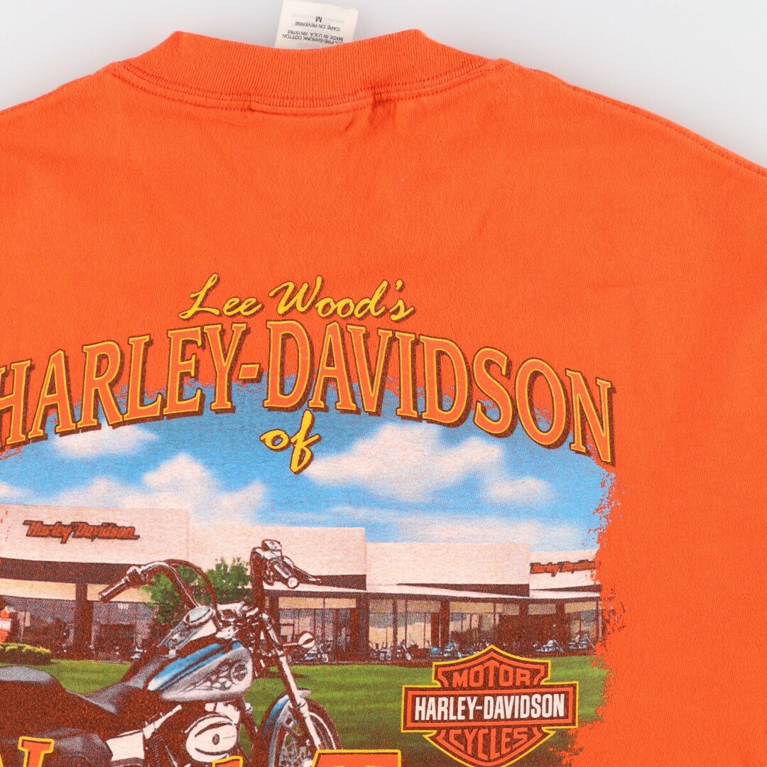 Harley Davidson(ハーレーダビッドソン)の古着 ハーレーダビッドソン Harley-Davidson 両面プリント モーターサイクル バイクTシャツ USA製 メンズM /eaa348962 メンズのトップス(Tシャツ/カットソー(半袖/袖なし))の商品写真