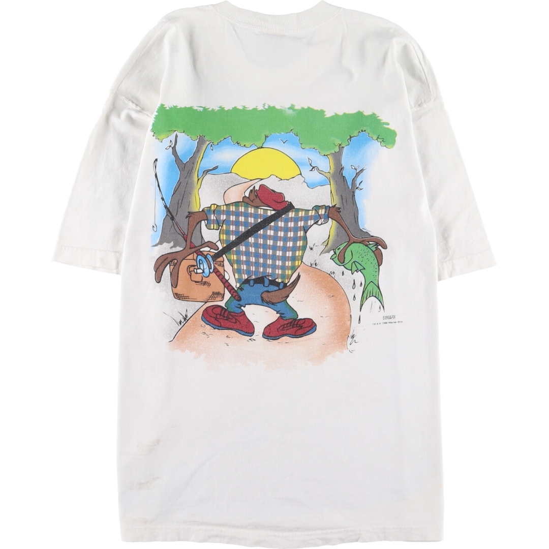 90年代 ルーニーテューンズ LOONEY TUNES TASMANIAN DEVIL タズマニアンデビル 大判 両面プリント キャラクタープリントTシャツ USA製 メンズXL ヴィンテージ /eaa347609