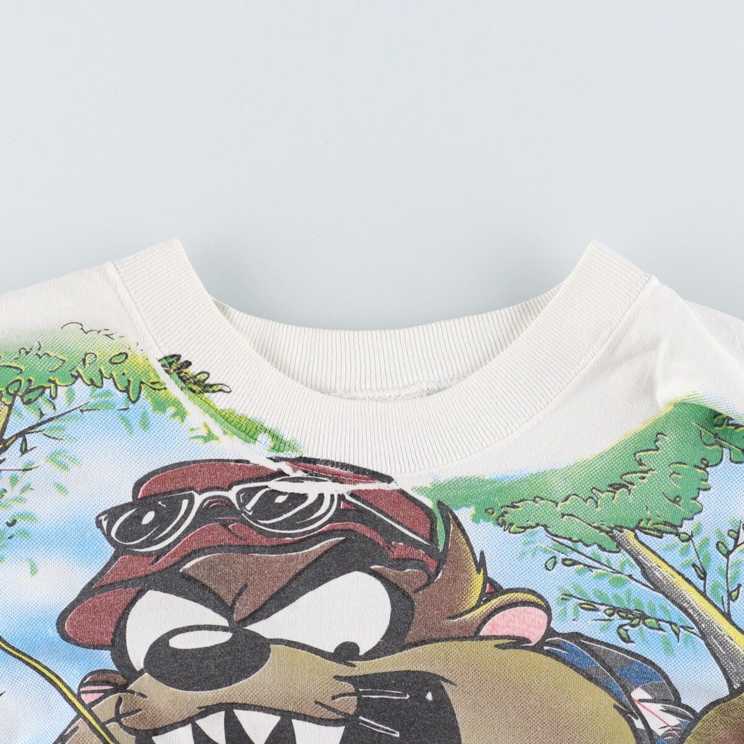 90年代 ルーニーテューンズ LOONEY TUNES TASMANIAN DEVIL タズマニアンデビル 大判 両面プリント キャラクタープリントTシャツ USA製 メンズXL ヴィンテージ /eaa347609