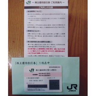 JR東日本株主優待券　6月末まで(鉄道乗車券)