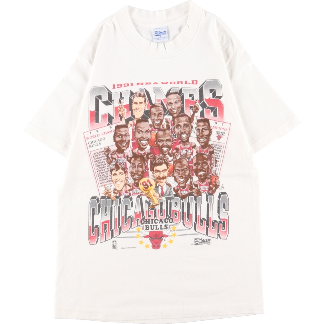 90年代 SALEM NBA CHICAGOBULLS シカゴブルズ スポーツプリントTシャツ USA製 メンズXS ヴィンテージ /eaa346665